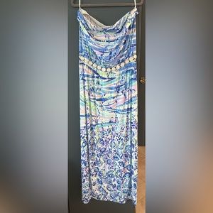 Lilly Pulitzer strapless maxi.